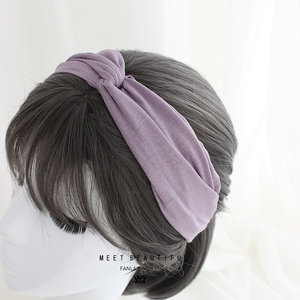 韩国气质百搭紫色交叉韩式发带女日常外带简约时尚法式复古发箍
