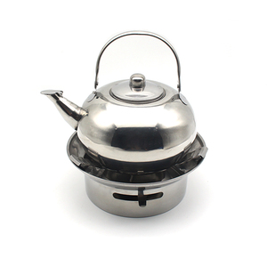 不锈钢泡茶壶烧水壶泡茶专用茶水壶户外便携防风固体酒精炉煮茶器
