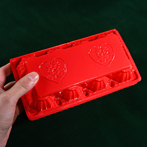 结婚6枚8枚红色喜字塑料鸡蛋托喜蛋包装盒一次性托盘满月回礼盒子
