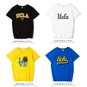 UCLA大学棕熊队加州洛杉矶分校NCAA短袖雷霆威少乐福外贸纪念T恤