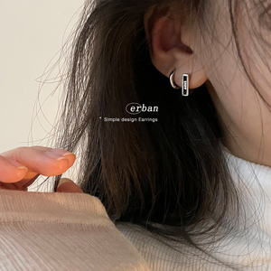 纯银耳钉女小众设计感高级耳夹耳骨耳扣耳饰2024年新款耳环潮enfp