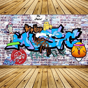 抽象街头涂鸦3D自粘墙贴酒吧网吧墙画壁纸舞蹈室嘻哈街舞背景贴纸