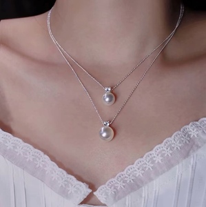 「诗意」施家珍珠锆石项链百搭925纯银颈链锁骨链精致高级感