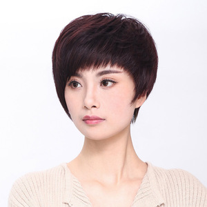 时尚假发女短发网红韩国圆脸真人发丝发套超薄透气潮流帅气质个性