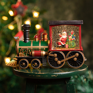 圣诞节梦幻平安夜音乐盒玩具八音盒水晶球汽车儿童飘雪花生日礼物