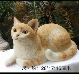 外贸新款仿真小猫家居装饰品摆件创意可爱礼品树脂动物猫咪摆设