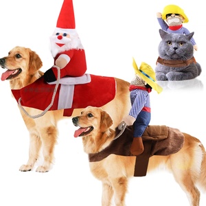 圣诞节狗狗衣服节日装扮中大型犬金毛骑马变身装泰迪猫咪宠物服饰