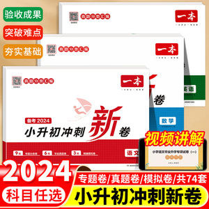 2024一本小升初冲刺新卷语文数学英语全套部编人教版同步试卷测试卷人教六年级下册卷子期中期末单元卷检测毕业总复习真题升学考试