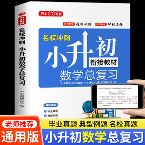 小升初数学知识点汇总系统总复习人教版名校冲刺衔接必刷题资料专项真题训练 升学夺冠知识大集结小学生六年级小考试卷练习册