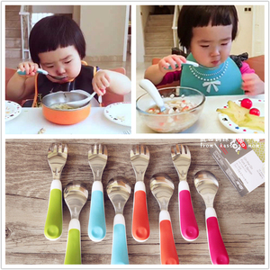 美国OXO tot 婴儿童不锈钢勺子叉子套装叉勺宝宝勺叉餐具小蛮同款