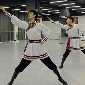 蒙古舞蹈服装蒙族演出服成人现代舞男女同款上衣舞蹈服饰内蒙古服