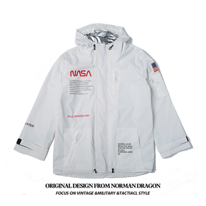 诺曼龙美式工装春秋季3M反光潮流冲锋衣男女NASA联名宇航员外套