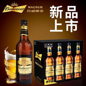 正品百威黑金啤酒百威啤酒600ml*12瓶装整箱尊享版精酿啤酒