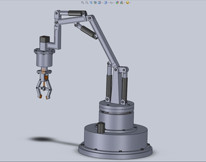 J1401-机床上下料机械手设计/四自由度关节手臂CAD图纸