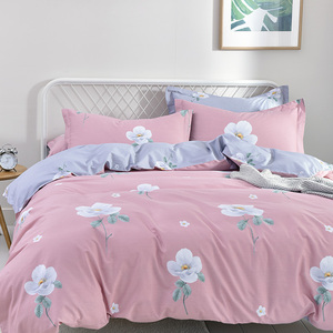 美式花卉床上用品四件套全棉纯棉活性斜纹被套床单三件套双人床笠