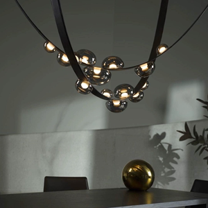意大利设计师简约创意皮带吊灯设计师艺术皮革客厅餐厅书房装饰灯