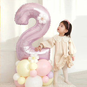 2周岁女孩宝宝生日气球宴会派对装饰场景布置儿童卡通周岁背景墙