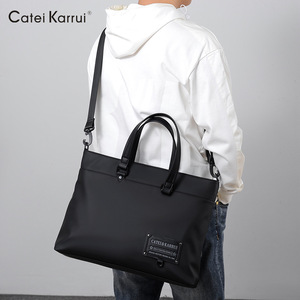 CateiKarrui新款男士手提包公文包超大容量牛津布男包欧美风潮流
