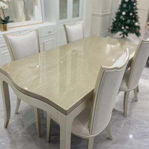 法式轻奢实木餐桌椅组合美式现代简约家用长方形一桌六椅art家具