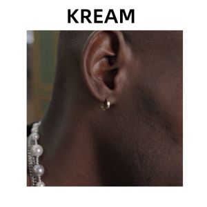 KREAM 10K真金耳圈耳环耳骨环嘻哈男女同款 gold earring素圈耳饰