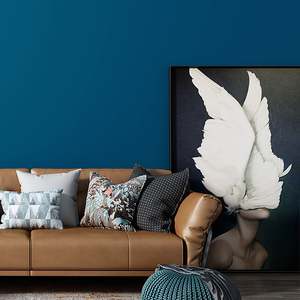 深蓝靛蓝色靛青蓝纯色素色墙纸现代简约北欧风卧室客厅背景墙壁纸