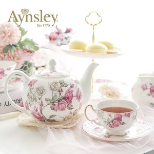 英国 AYNSLEY安斯丽Elizabeth rose红玫瑰蓝玫瑰系列咖啡骨瓷茶具