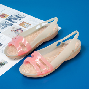 塑料凉鞋女夏季2023新款软底防滑沙滩鞋雨天防水塑胶可踩水凉拖鞋