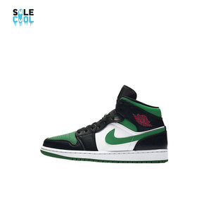 Nike/耐克AIR JORDAN 1 MID AJ1 乔1 黑绿脚趾男篮球鞋554724-067