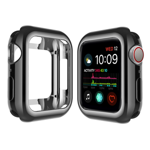 适用于苹果apple watch4保护套苹果4代手表壳iPhone watch4全包电镀套iwatch4男女手表外壳软硅胶透明壳3代