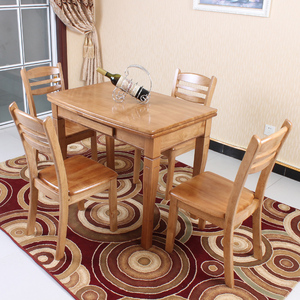 实木餐桌纯实木餐台橡木伸缩餐桌椅组合折叠桌推拉桌饭桌子