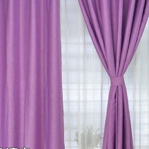简约现代纯紫色加厚全遮光窗帘布料定制高档客厅卧室阳台成品清仓