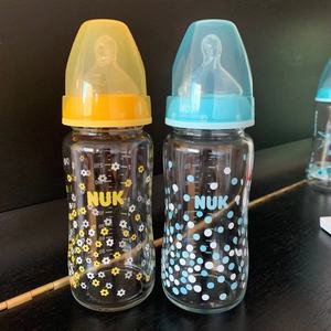 德国原装NUK新生儿宝宝宽口径玻璃奶瓶防胀气硅胶乳胶奶嘴奶瓶