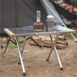 柯曼便携小钢桌T-370 户外便携收纳泡茶桌野餐烧烤桌露营折叠桌