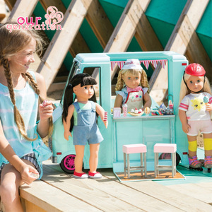 偶季娃娃og冰淇淋车儿童过家家厨房美食套装仿真玩具女孩冰激凌屋