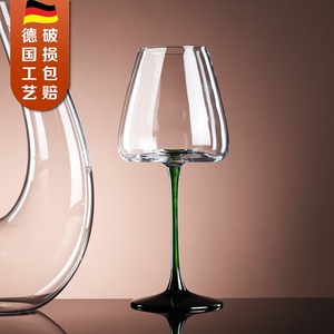水晶玻璃勃艮第红酒杯套装大号葡萄酒杯彩杆高脚杯家用醒酒器杯架