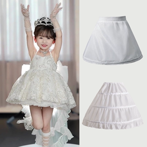 儿童公主裙短款婚纱小裙撑搭配演出服白色内衬蓬蓬半身衬裙可调节