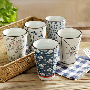 日式和风 波浪口水杯 陶瓷水杯 茶杯 居家 办公随手杯