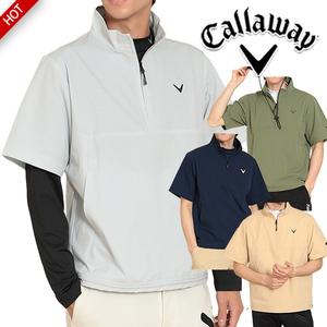 日本代购24春夏卡拉威/Callaway高尔夫服装男士弹力防晒短袖外套