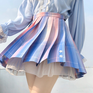 【桃两枝】樱空少女jk裙春季全套大码短裙百褶裙甜妹制服套装蓝色