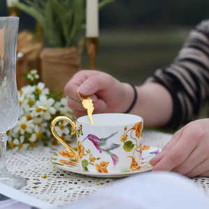 「春意蜂鸟」陶瓷咖啡杯欧式小奢华精致骨瓷杯碟下午茶具茶杯套装
