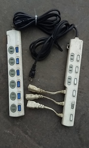 二手日本原装进口六插位带独立开关带灯大功率带插头线插座板