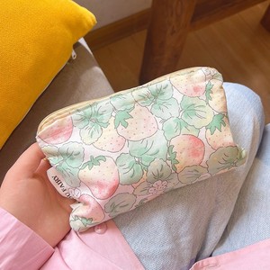 日本代购小清新化妆包布艺收纳袋笔袋钱包便携内胆包手拿包洗漱包