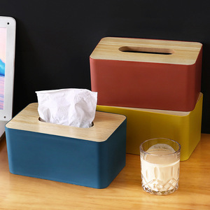北欧色纸巾盒饭店客厅木质抽纸盒卫生纸餐厅订盖做广告印刷卷纸筒