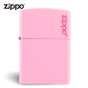 ZIPPO打火机正版粉红色238ZL粉色哑漆商标官方美国正品抖音同款