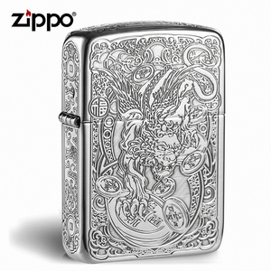 zippo美国原装芝宝正品打火机 收藏级银多面雕刻防风煤油打火机