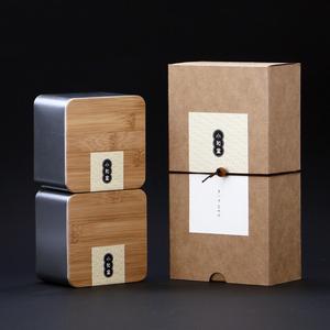 创意方形竹盒铁罐牛皮纸折盒龙井毛尖茶叶包装盒绿茶空盒礼盒定制