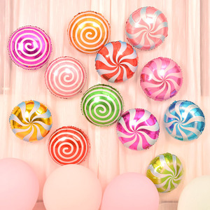 卡通气球18寸圆形棒棒糖铝膜气球 生日派对宝宝周岁布置装饰用品