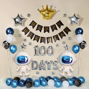 宝宝百日宴布置100天百天宴生日背景墙场景满月30天气球装饰用品
