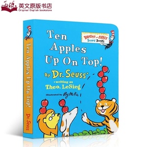 送音频原版Ten Apples Up on Top! 纸板书 Dr. Seuss苏斯博士经典儿童数数字启蒙手掌图画书Bright and Early Board低幼适龄版