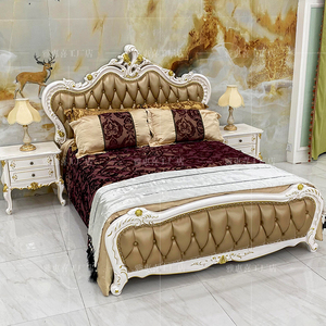 欧式风格全实木1.8米双人床主卧软靠法式宫廷奢华真皮公主1.5婚床